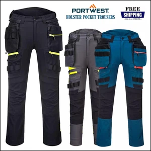 PORTWEST Damen Hi Vis abnehmbare Holstertasche Hose 4-Wege Stretch Kniepolster - Bild 1 von 12