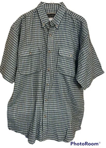 Field & Stream Button Down Shirt Size Large Short Sleeve Blue Plaid - Picture 1 of 4