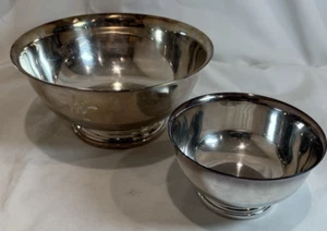 Set of 2 Gorham Silverplate 5” & 8” REVERE PEDESTAL BOWLS EC YC778, YC780 - Picture 1 of 10