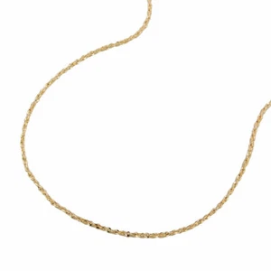 0,6mm feine Kette Phantasiekette Halsschmuck 585 Gold Gelbgold 45cm Damen - Bild 1 von 2