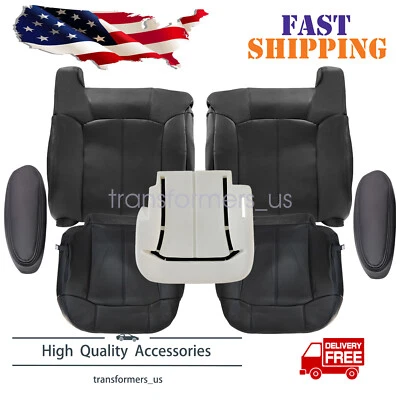 1999-2002 For Chevy Silverado Both Side Leather Seat Cover Black & Driver Foam - Image 1 of 4