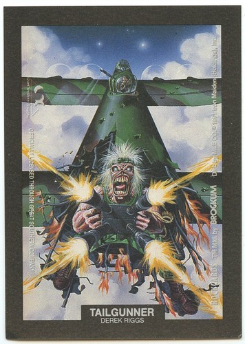 Tail Gunner Derek Riggs sticker insert Brockum RockCards 1991 | eBay