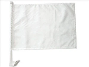 (2 Pack) Advertising Solid White Car Window Vehicle 12X18 12"X18" Flag Fade Resi - Picture 1 of 1