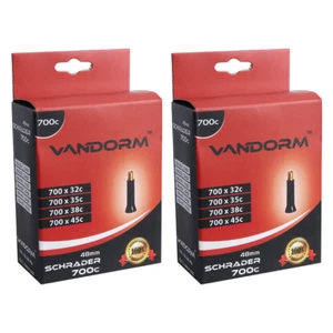 2 PACK Vandorm 700c x 32c - 45c Hybrid Bike Schrader Inner Tubes - Picture 1 of 1