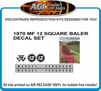 MASSEY FERGUSON 12 Square Baler Replacement Decal Set MF 12 - Изображение 1 из 4