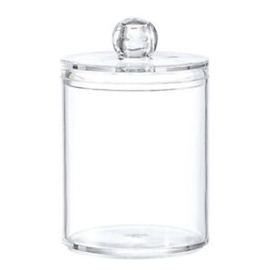 Cotton Bud Jar Bathroom Jars Cotton Round Organizer Glass Jar with Lid