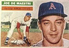 Joe De Maestri Kansas City A’s 1956 Topps baseball card (#161)
