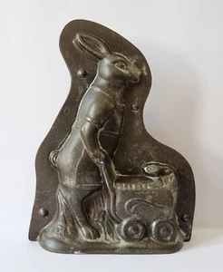 Ładna, stara czekoladowa forma, Kobieta Królik z wózkiem dziecięcym - Laurösch 3086 - ok. 1930 - Zdjęcie 1 z 8