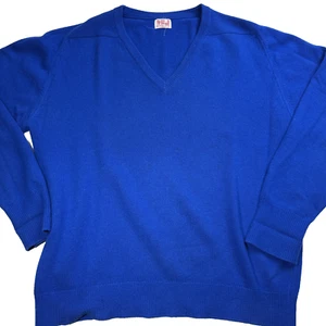 Vtg N.Peal Sweater Men 48 Lg Blue Cashmere Burlington Arcade London Grandpa Read - Picture 1 of 16