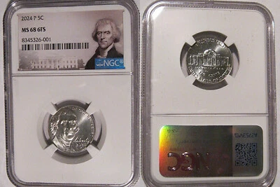 2024 P Jefferson Nickel 5c NGC MS 68 6FS Full Steps - Image 1 of 2