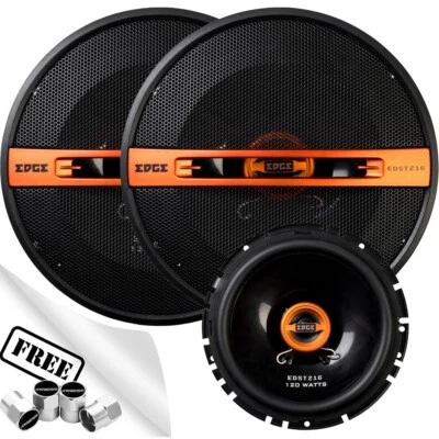Edge Audio 120W 2 way 6.5 inch Car Door Coaxial Speakers Pair EDST216-E6 +CP - Image 1 of 4