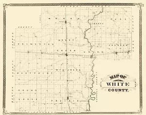 Mapa histórico del condado - White County Indiana - Baskin 1876 - 23 x 29,28 - Imagen 1 de 20