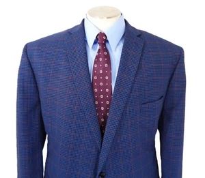 Abrigo deportivo a cuadros Big & Talll Glen Shaquille O'Neal para hombre 58R azul nuevo - Imagen 1 de 19