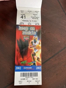 2003 MICHAEL JORDAN LAST NBA GAME EVER TICKET STUB 4/16 STILL IN BOOK 04/16/03 - Picture 1 of 7