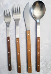 MONO TEAK 4-teiliges Gedeck NEU NIE BENUTZT Klingen Deutsch Peter Raacke 1960 - Bild 1 von 12
