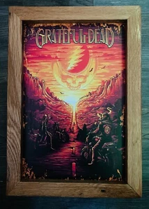 Grateful Dead Custom Framed Poster (Metal)- White Oak w/ Clear Coat - Picture 1 of 2