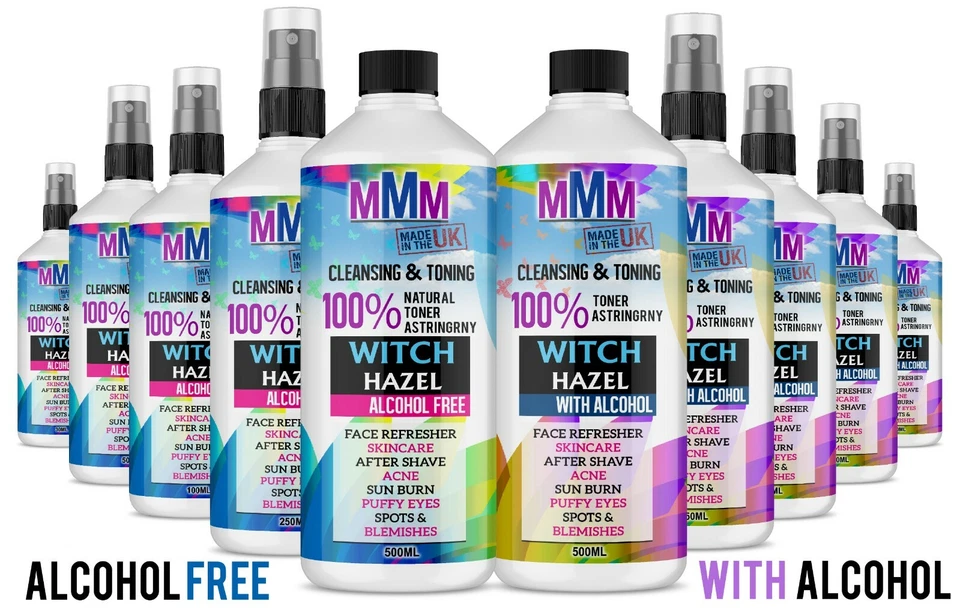 Witch Hazel Pure Natural Distilled Skincare Acne Face Toner. With alcohl or not