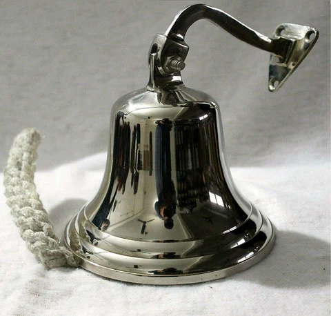 5 Inches Nautical Antique Nickle/Chrome Last Order Hanging Door/Ship/Pub Bell Cover