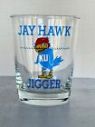 Vintage KU Jayhawk Jigger Oversized Shot Glass University of Kansas Lawrence Bar