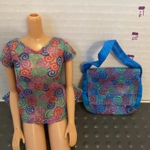 Teen Skipper Fashion Party 2001 Swirl Bag Mattel Barbie 29938 & Matching Top - Picture 1 of 7