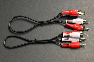 2 PZ CAVO AUDIO AV 2-RCA 3 ft 4" composito maschio rosso bianco - Foto 1 di 3