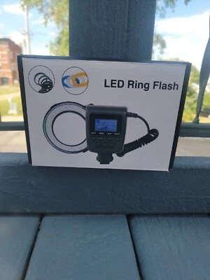 PLOTURE Flash Light W/ LCD Display Adapter Rings Works With Canon, Nikon. 116 - Image 1 of 4