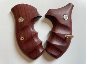 Premium Rose wood Grip For S&W, K/L Round Butt 686 Revolver open back - Picture 1 of 9