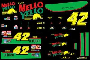 #42 Kyle Petty Mello Yello Pontiac 1/24th Scale Nascar Waterslide Decals
