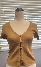 Ghanda knit (fawn) button up top (never worn)  - slightly cropped and slim fit