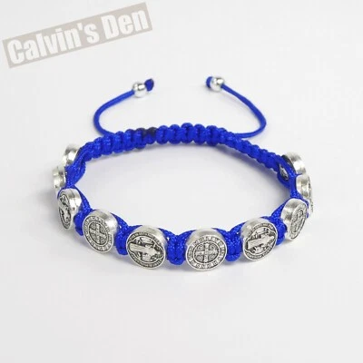 Pulsera Rosario Cordón Una Década 10mm Medallas San Benito Tamaño Ajustable Regalo Foto 1 de 3