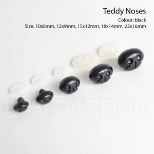 Safety Noses Teddy Bear Dog Cat Animal Soft Stuffed Toy Repair DIY, Plastic Back - Picture 1 of 2