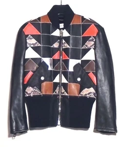 VESTE NEUVE 2295 $ NEUVE AVEC ÉTIQUETTE COACH bombardier PATCHWORK peau de mouton/cuir/serpent taille 0 Italie - Photo 1/5