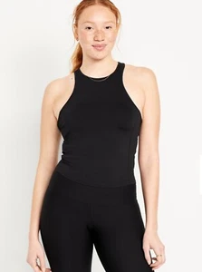 Old Navy Women’s FlowForm Racerback Crop Tank Top Black Sz XS Petite S XXL Tall - Picture 1 of 5