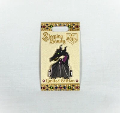 迪士尼 2019 睡美人 60th Dragon Maleficent 铰边 3D 针 LE 4000 罕见 — 第 1/2 张图片