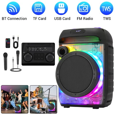 8" Portable Bluetooth Speaker Sub woofer Heavy Bass Sound System Home Speakers - Bild 1 von 4