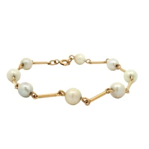 Pearl Bracelet In 18K Yellow Gold - Picture 1 of 7