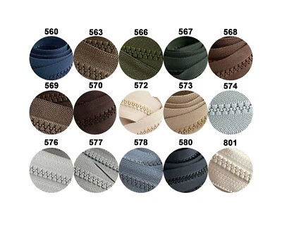 YKK #10 17" - 22" Grande Plástico Moldeado Resistente Chaqueta Cremalleras Separadoras Foto 1 de 4