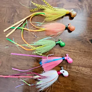 5 pack 1.5 oz octopus bucktail jigs 7/0 hook (592) - Picture 1 of 1