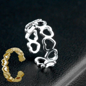 RING ADJUSTABLE HEART BRAND TONE LOVE TOE NEW - Picture 1 of 9