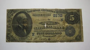 $5 1882 Athol Massachusetts MA moneta nazionale banconota banconota data indietro #2172 - Foto 1 di 2