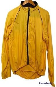 NOVARA Nylon Yellow Full Zip Road Cycling Wind Rain Pockets Jacket Mens XL - Picture 1 of 7