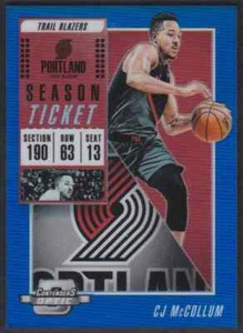 2018-19 PANINI CONTENDERS OPTIC BLUE PRIZM CJ MCCOLLUM 81/99 PORTLAND TRAIL - Picture 1 of 2