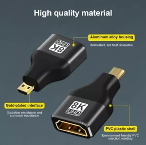 HDMI FEMALE to MICRO HDMI ADAPTER CONVERTER for Tablet Laptop PC ProjectorCamera - Picture 1 of 5