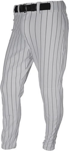 All-Star Classic Pinstripe Youth Boy's Baseball Pant Elastic Bottom Grey/Black - Image 1 of 1