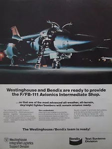 12/1981 PUB BENDIX F/FB-111 FIGHTER BOMBER AIS AVIONICS INTERMEDIATE SHOP AD - Foto 1 di 1