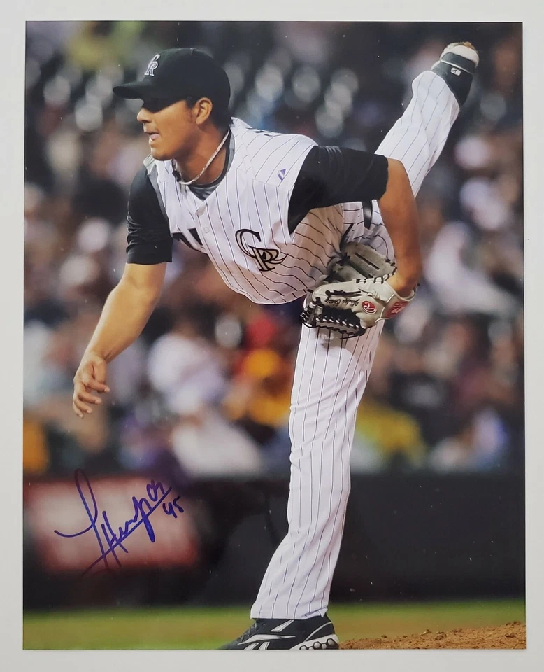 Foto firmada por Jhoulys Chacin 8x10 MLB Colorado Rockies Lanzador Auto RAD Foto 1 de 1
