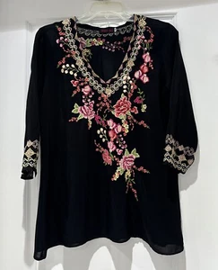 🌺Gorgeous Johnny Was XS Leah Embroidered Tunic Top EUC - Picture 1 of 8