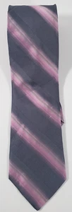 Murano Herren 100 % Seide handgefertigte Krawatte grau & rosa Streifen 59"x3,75" Hergestellt in den USA - Bild 1 von 6