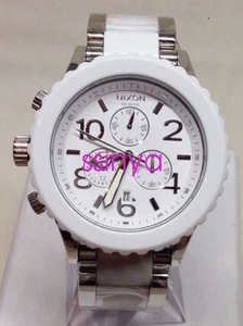 NEW NIXON White Silver 42-20 Chrono Unisex Stainless Steel Analog A037-898 42mm - Picture 1 of 4