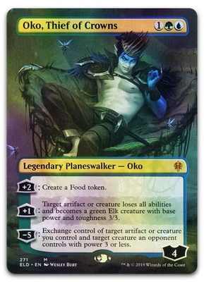 Oko, Thief of Crowns (Borderless) #271 (Foil) NM Throne of Eldraine Magic MTG - Image 1 of 2